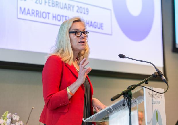 Dutch minister of Trade and Development Cooperation Sigrid Kaag during her keynote address