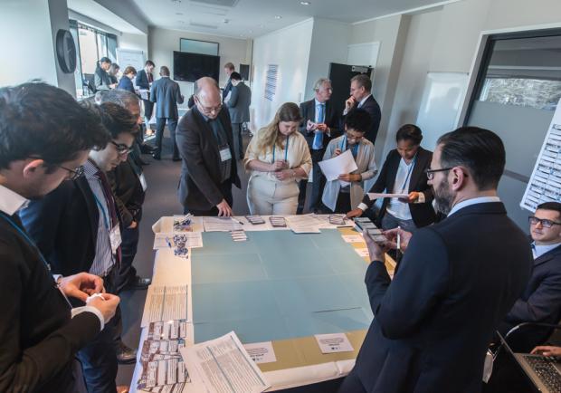 Participants playing the Climate & Security Capabilities Game provided by the Hague Centre for Strategic Studies and the Clingendael Institute