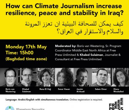 How can climate journalism increase resilience, peace and stability in Iraq? 